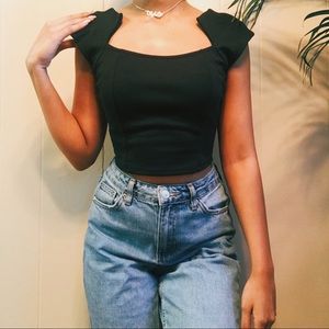 DRESSY BLACK CROP TOP